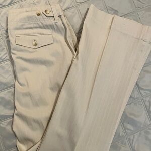 EDDIE BAUER Vashon Fit White Wide Leg Slacks Office Business Holiday